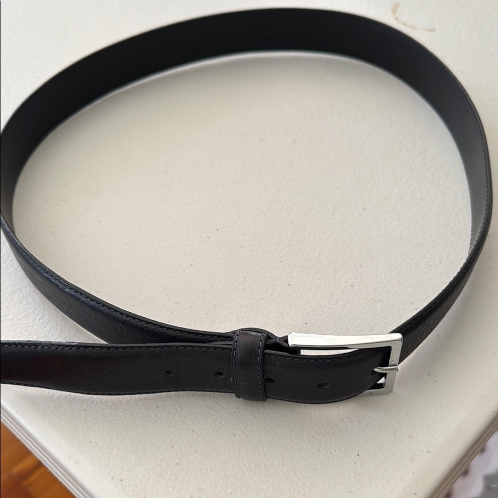 Men's Black Leather Belt, Vera Pelle size 38”